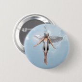 Witte engel ronde button 5,7 cm (Voorkant /achterkant)