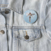 Witte engel ronde button 5,7 cm (In situ)