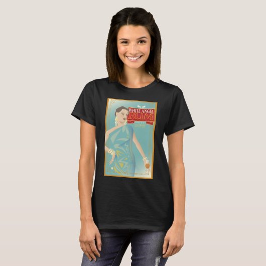 Witte Engel Rum Vintage Design T-shirt (Voorkant volledig)