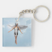 Witte engel sleutelhanger (Achterkant)