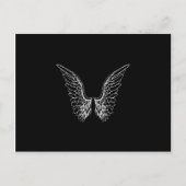 Witte engel vleugels op zwarte achtergrond briefkaart (Voorkant)