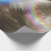 Witte engelen vleugels cadeaupapier (Hoek)