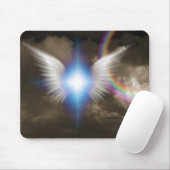 Witte engelen vleugels muismat (Met muis)