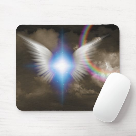 Witte engelen vleugels muismat (Met muis)