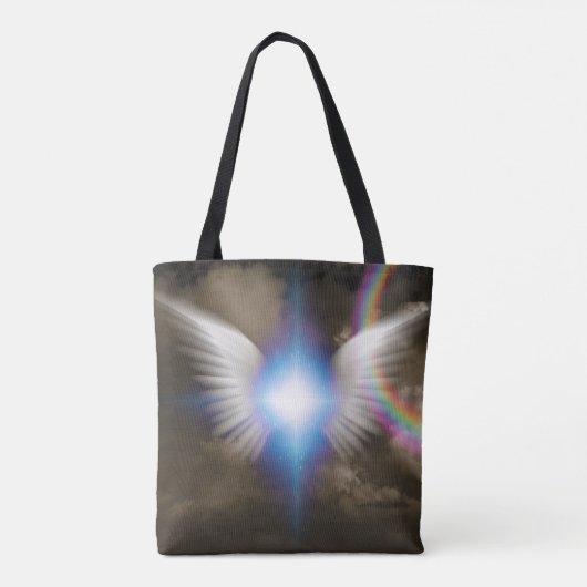 Witte engelen vleugels tote bag (Achterkant)