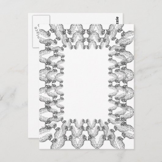 Witte engelenvleugels grenzen aan lijst. Inspirere Briefkaart (Voorkant / Achterkant)