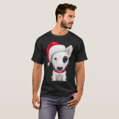 Witte Engelse Bull Terrier met een Black Eye Patch T-shirt (Voorkant volledig)