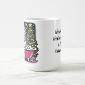 Witte Engelse Bulldog Bath Christmas Coffee Mok (Center)