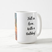 Witte Engelse Bulldog Christmas Coffee Cup Koffiemok (Voorkant rechts)