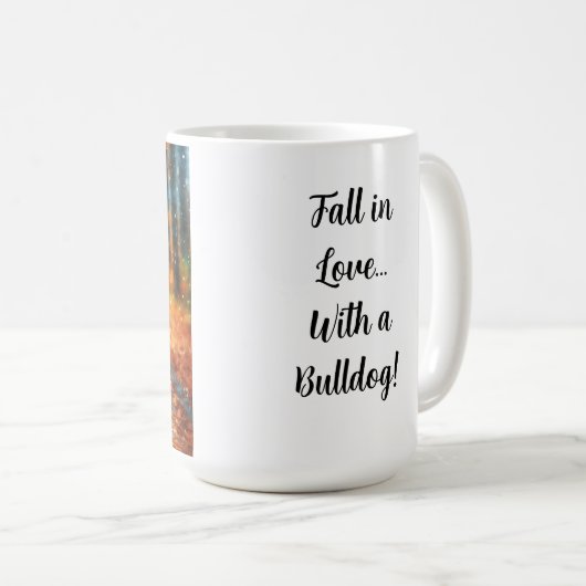 Witte Engelse Bulldog Christmas Coffee Cup Koffiemok (Voorkant rechts)