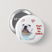 Witte Engelse Bulldog-knop Ronde Button 5,7 Cm (Voorkant /achterkant)