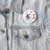 Witte Engelse Bulldog-knop Ronde Button 5,7 Cm (In situ)