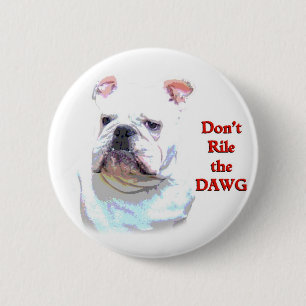 Witte Engelse Bulldog-knop Ronde Button 5,7 Cm