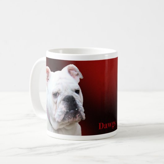 Witte Engelse bulldog Koffiemok (Voorkant links)