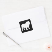 Witte Engelse Bulldog Silhouet Vierkante Sticker (Envelop)