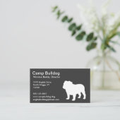 Witte Engelse Bulldog Silhouet Visitekaartje (Staand voorkant)