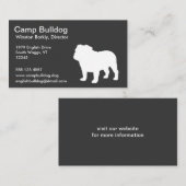 Witte Engelse Bulldog Silhouet Visitekaartje (Voorkant / Achterkant)