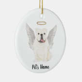 Witte Engelse Bulldog Sympathie Herdenking Keramisch Ornament (Rechts)
