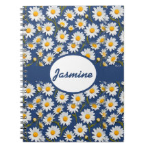 Witte Engelse madeliefjes op blauw