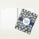 Witte Engelse madeliefjes op blauw Planner (Display)