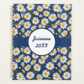 Witte Engelse madeliefjes op blauw Planner (Voorkant)