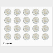 Witte Engelse roos close-up Ronde Sticker (Vel)