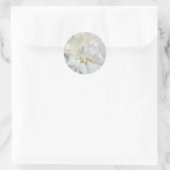 Witte Engelse roos close-up Ronde Sticker (Tas)