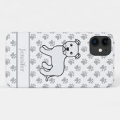 Witte Engelse Staffie Schattige Cartoon Hond & Naa Case-Mate iPhone Case (Achterkant (horizontaal))