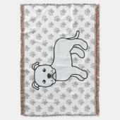 Witte Engelse Staffordshire Bull Terrier Hond Deken (Voorkant Verticaal)