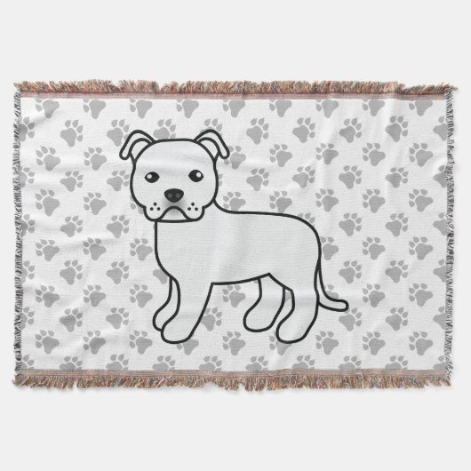 Witte Engelse Staffordshire Bull Terrier Hond Deken (Voorkant)