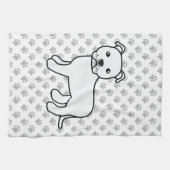 Witte Engelse Staffordshire Bull Terrier Hond Theedoek (Horizontaal)