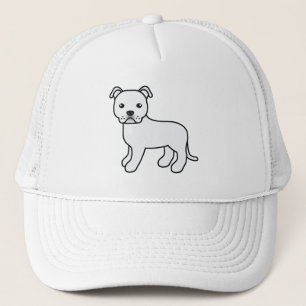 Witte Engelse Staffordshire Bull Terrier Hond Trucker Pet