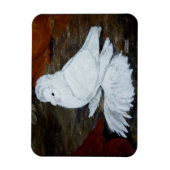 Witte Engelse trompetduif Magneet (Verticaal)