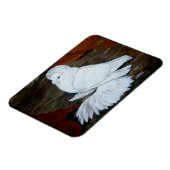 Witte Engelse trompetduif Magneet (Linkerzijde)