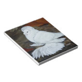 Witte Engelse trompetduif Notitieblok (Schuin)
