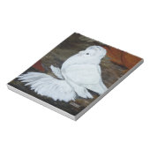 Witte Engelse trompetduif Notitieblok (Linkerzijde)