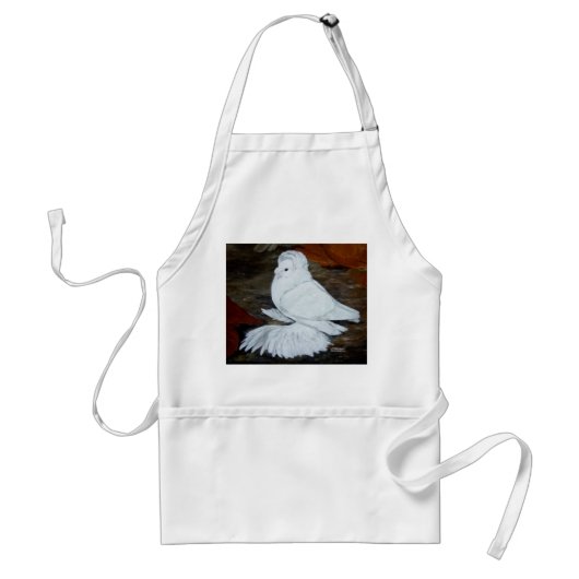 Witte Engelse trompetduif Standaard Schort (Voorkant)