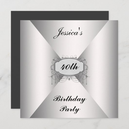 Witte envelop voor uitnodiging op Birthday Party (Voorkant / Achterkant)