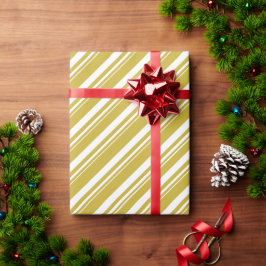 Witte Erwtensoep Groene Candy Cane Stripe Vakantie Cadeaupapier