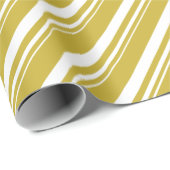 Witte Erwtensoep Groene Candy Cane Stripe Vakantie Cadeaupapier (Rol Hoek)