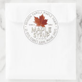 Witte esdoornsiroop label met rode suikeresdoornbl (Tas)