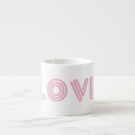 Witte espressokoffiekop met liefde espresso kop
