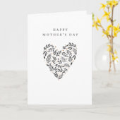 Witte esthetische Moederdag kaart (Gele Bloem)
