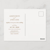 Witte esthetische paar bruiloft briefkaart (Achterkant)
