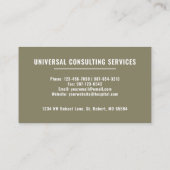 Witte Esthetische Sage Groene Bloemen Professionee Visitekaartje (Achterkant)