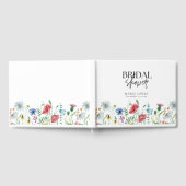 Witte esthetische wilde bloemen bruidsshower  gastenboek (Volledig)