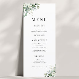 Witte Eucalyptus Bloemrijke Zomer Natuur Bruiloft Menu
