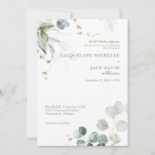 Witte Eucalyptus Elegance Bruid Ouders Bruiloft Kaart (Voorkant)
