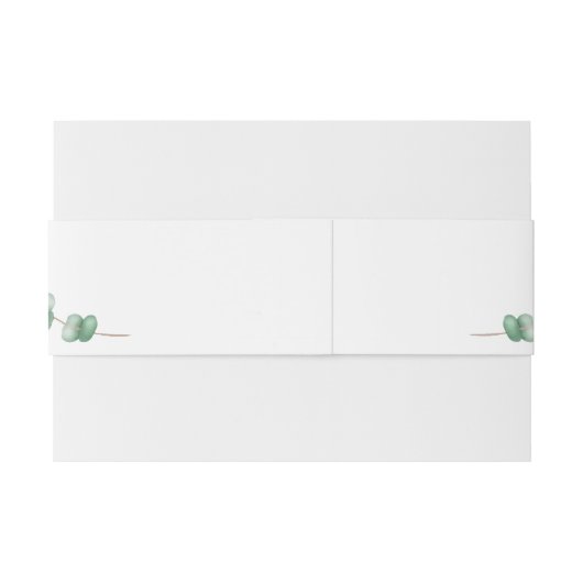 Witte Eucalyptus Envy Uitnodigingen Wikkel (Achterkant Voorbeeld)
