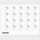 Witte Eucalyptus Floral minimalistische elegante b Ronde Sticker (Vel)